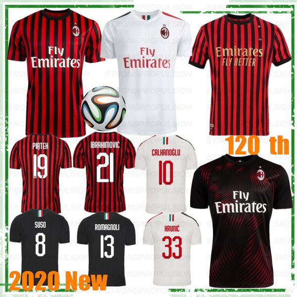 

ac milan 21 ibrahimovic 19 20 soccer jerseys piatek football shirt paqueta suso higuain bonaventura new men and kids jerseys, Black;yellow
