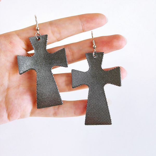 

cpop 7 узоры крест кожаный сплав серьги геометрическая неравномерность звезда капли воды серьги мода ювелирные изделия женские аксессуары dr, Silver