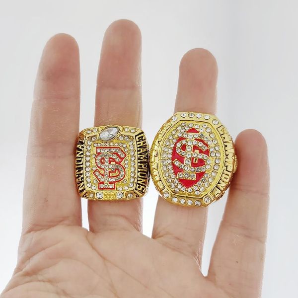 

2pcs/set 2013 2014 florida state seminoles fsu college championship ring wholesale ing, Golden;silver