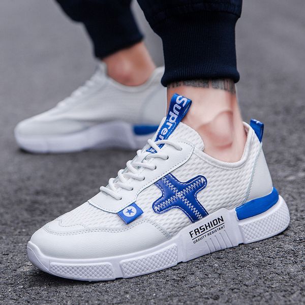 

m- the latest youth casual wild fashion brand mixed color trend mesh breathable lightweight wear-resistant men's shoes, Black