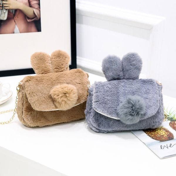 

autumn/winter new plush one-shoulder slanted women's bag fashion plush bag zero purse hair
