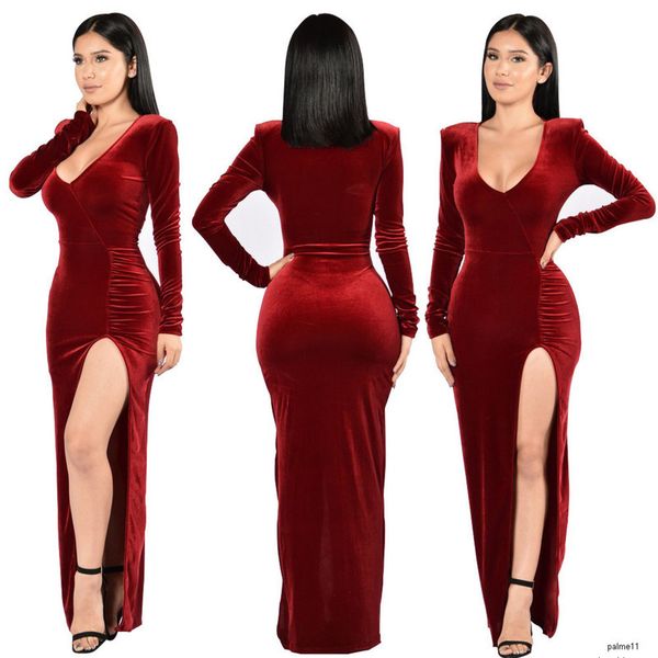

женщин дизайнер сексуальная открыть золотой бархат вечернее dressh, Black;gray