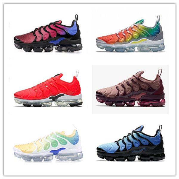 

tn plus2019 men's full palm atmosphere cushion cushioning retro blue black purple blue rainbow multicolor casual running shoes
