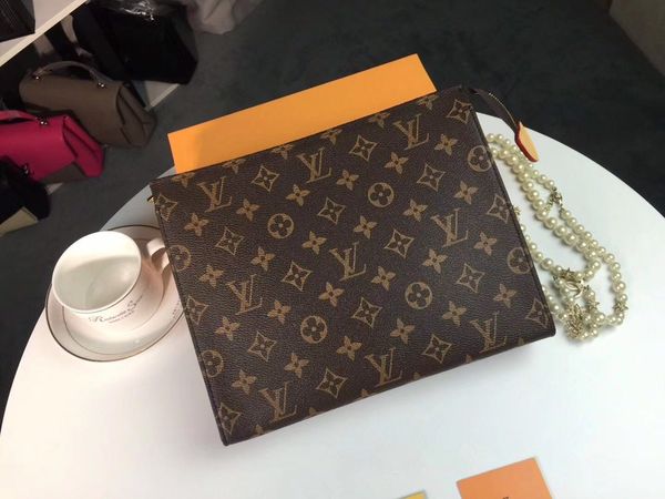 

clutch bag for women fashion men letter real leather card holder passport wash bags cosmetic case for ladies size 26*20*5cm