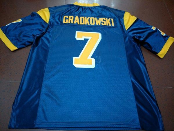 

редкий винтажный университет толедо ракеты game cut # 7 gradkowski настоящий полная вышивка джерси размер s-4xl или на заказ любое имя или н, Black;red