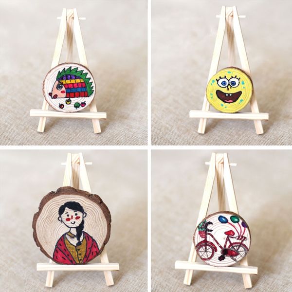 

1pc natural wood slices plate round wooden chips disc for diy craft ornament