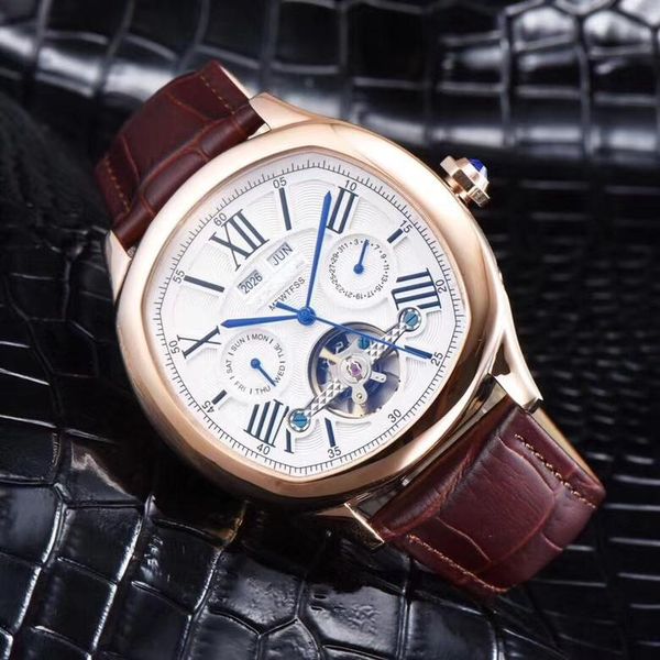 

wholesale luxury mens automatic watches moon phase day date fashion kd 316l fine steel diamond 40mm dial waterproof mechanical watch, Slivery;brown