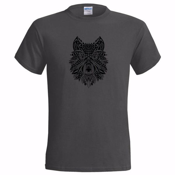 

ethnic art hand drawn wolf mens t shirt urban cool native gift american new arrival tees causal summer t shirt whol, White;black