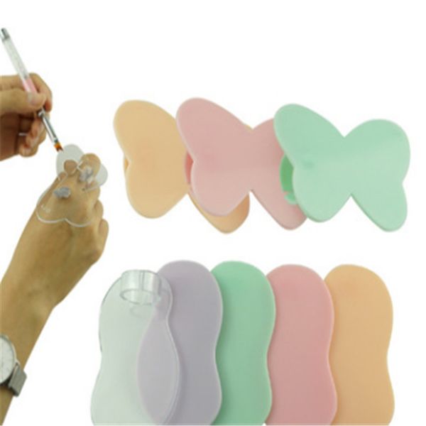 

nail art paint palette color holder палец кольцо дизайн для acrylic uv gel польский гвозди блюда демонстрируют смешанную макияж инструменты, Silver