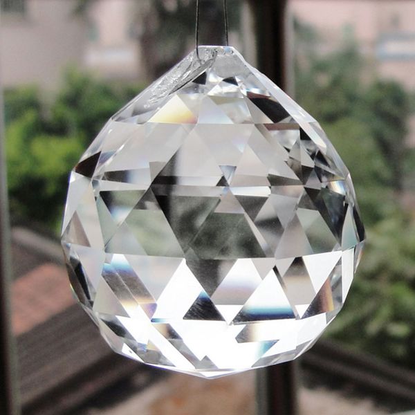 

30/40/50mm glass crystals ball for chandeliers clear faceted balls crystal chandelier parts prism suncatcher hanging pendants wedding decora