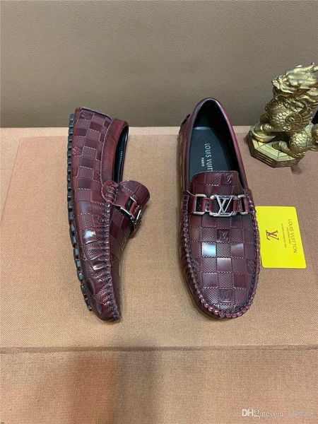 

19fw big size 38-45 mens fashion wedding italian leather shoes luxury brands mens loafers genuine leather formal loafers moccasins men yetc6, Black