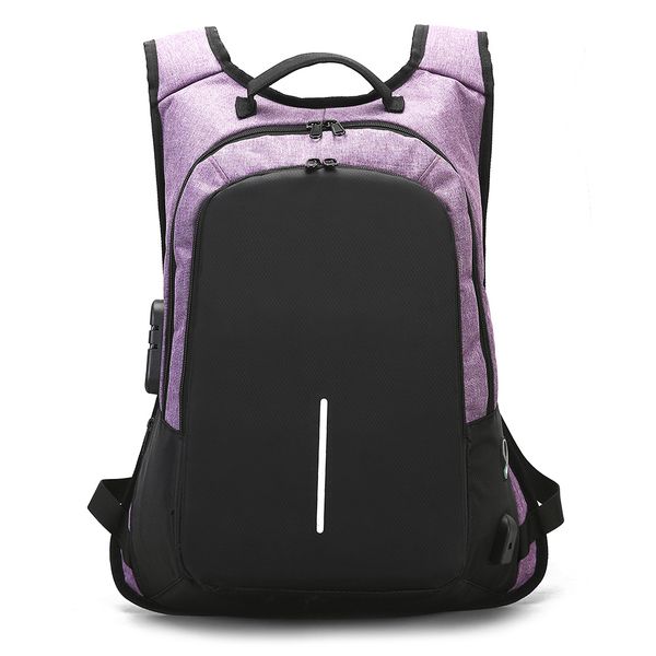 

female nylon backpacks anti theft usb packs earphone hole big capacity light reflection travel knapsack women men school bags