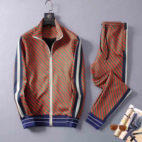 

2020 mens luxury tracksuit maserati sportwear spring autumn long sleeves casual jackets with casual jogger pants sweat suits, Gray