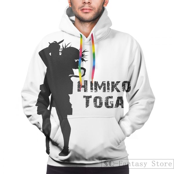 

mens hoodies sweatshirt for women funny himiko toga print casual hoodie streatwear, Black