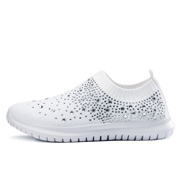 

damyuan women's ladies ankle flats fashion loafers crystal sparkling casual sneakers 39 women wear breathable casual shoes woman, Black