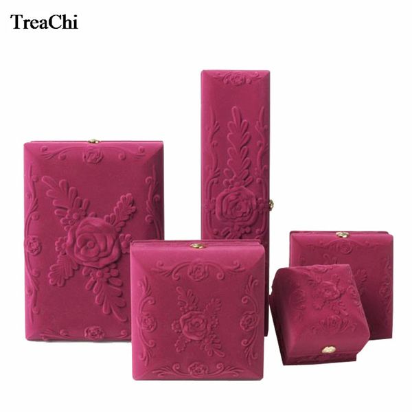 

rose jewelry box jade pendant bracelet ring necklace box bracelet jewelry gift earrings gift packaging, Pink;blue