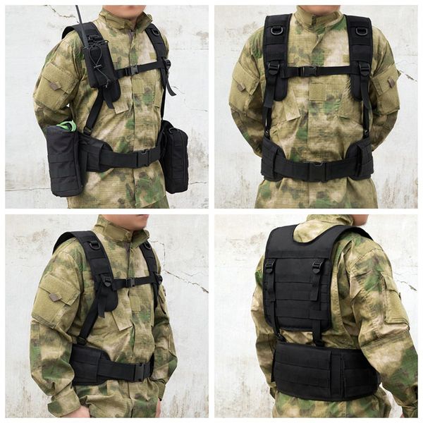 

tactical hunting vest molle belt military combat assault vest waist padded belt airsoft paintball cs vest, Black;green
