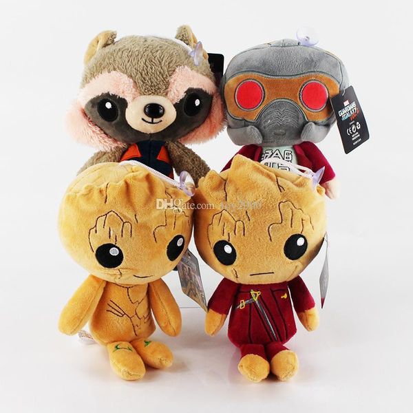 

pretty store guardians of the galaxy plush toys 20cm soft stuffed animals groot rocket star-lord plush dolls pp cotton kids toys 5462