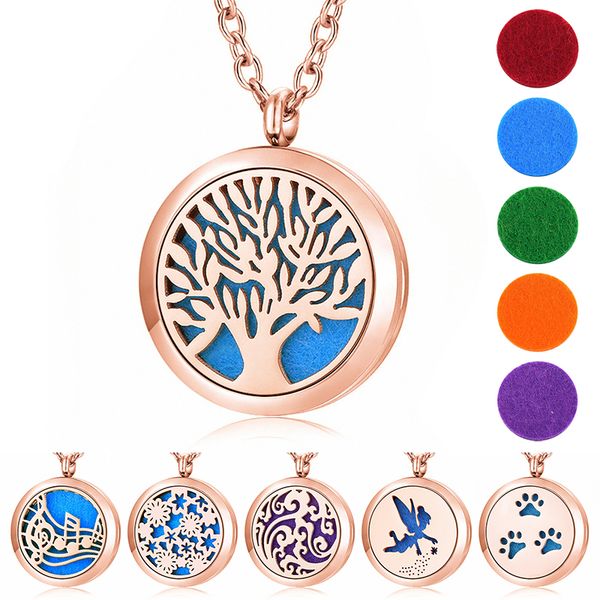 

new rose gold color 30mm perfume locket 316l stainless steel aromatherapy essential oil locket necklace, Silver