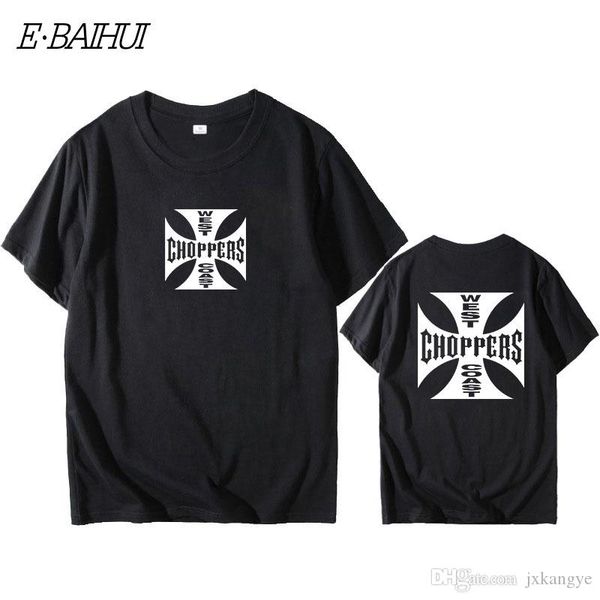 

e-baihui мода футболка мужчины west coast choppers печати t-shirt o-образным вырезом футболка с коротким рукавом хлопок лето топы тис w0158, White;black