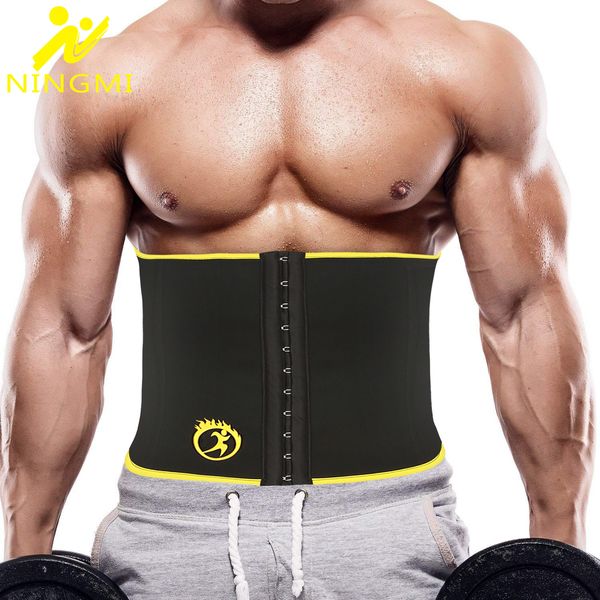 

body ningmi slim waist trainer shaper men corset neoprene sauna modeling belt slimming underwear strap cincher girdles shapewear