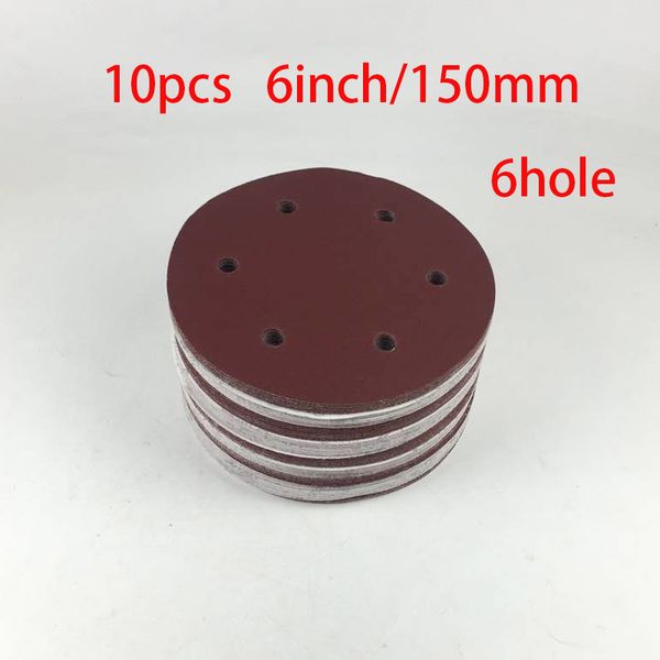 

10pcs 150mm 6 inch sander sandpaper hook & loop abrasive sanding paper disc grits 60 80 120 180 240 -2000 new