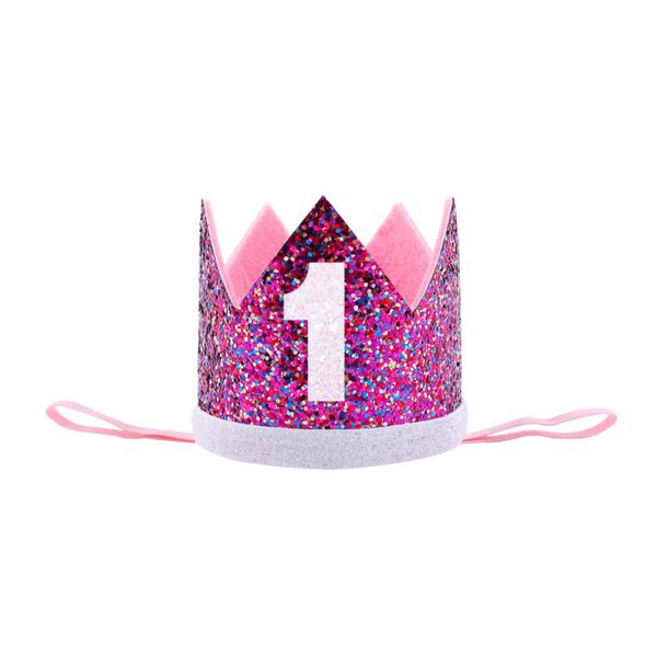 

cute baby birthday party cap boys girls priness crown number 1st 2 3 year old party hat glitter birthday headband shower 7a0879