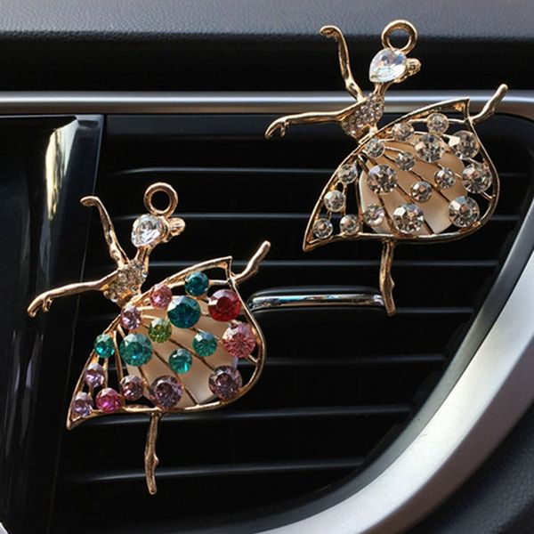 

diamond ballet girl solid fragrance car air vent perfume car aroma diffuser auto outlet air freshener car-styling high quality