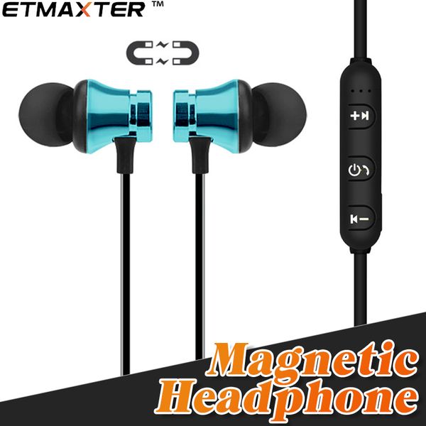 

Magnetic xt 11 headphone in ear wirele head et bluetooth noi e canceling earphone for any phone with retail box
