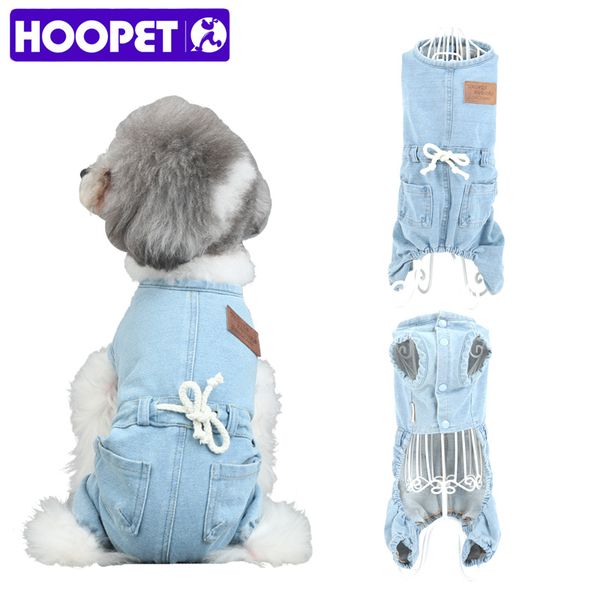 

hoopet pet cat dog classic denim jeans shirt strap jeans coat vest jacket jumpsuit clothes s m l xl