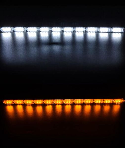 

2pcs flexible led strip light drl daytime running light waterproof sequential flow headlight runners corner turn signal drl