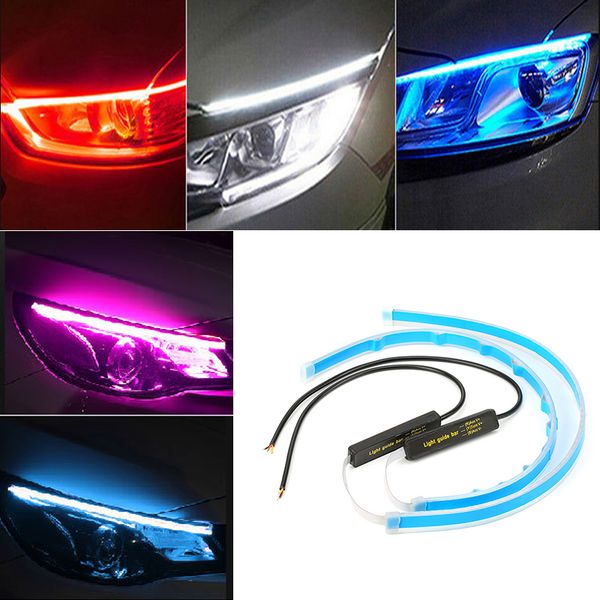 

2pcs universal car led light strip car drl turn signal lamp switchback indicator styling led daytime running external lights