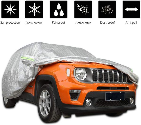 Copriauto impermeabile per tutte le stagioni, copriauto completo antivento/antineve/protezione UV/antipolvere per Jeep Renegade 2015+