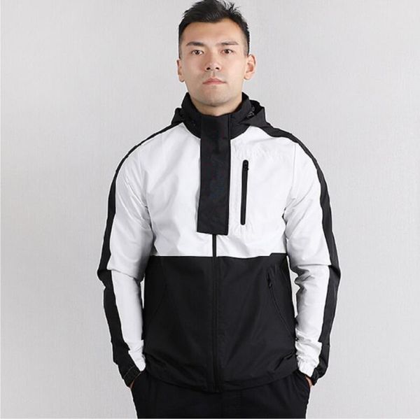 

new male winter warm down cotton windbreaker men's protection clothing coats jackets men hooded patchwork jacket outwear hooded zipperp, Black
