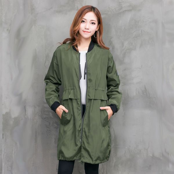 

4xl 3xl plus size spring autumn trench coat women causal long sleeve medium long army green female coat casaco feminino coats, Tan;black