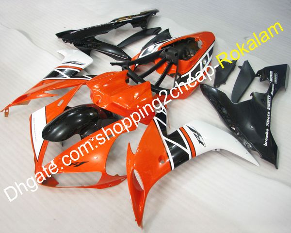 Raccordo carrozzeria ABS moto per Yamaha 2004 2005 2006 YZF R1 YZFR1 YZF-R1 Kit carenatura arancione bianco nero (stampaggio ad iniezione)