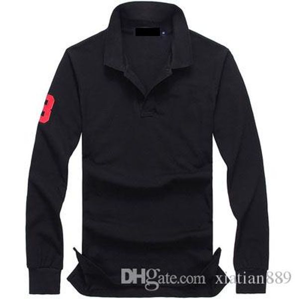 

плюс размер 19 цветов рубашка поло мужчины сплошной цвет повседневная поло бесплатная доставка с длинным рукавом летняя мужская хлопчатобума, White;black