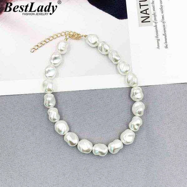 

lady baroque simulated pearls women short necklace for wedding bohemian girls party handmade necklace gifts accessories, Silver