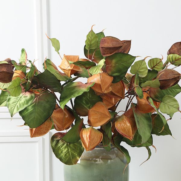 

luxury big cape gooseberry plants artificial flowers diy flower arrangement wedding decoration fake plants flores artificiales