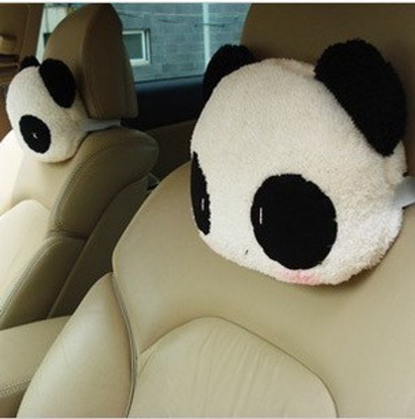 

car headrest cute cartoon panda plush car neck guard pillow blanket pillow panda headrest