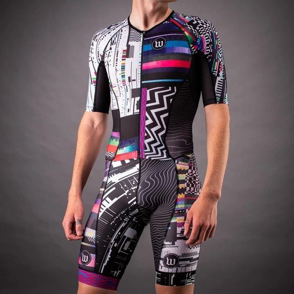 

cycling jersey 2020 triathlon suit summer lycra jumpsuit skinsuit men cycling clothing kit one piece suit breathable, Black;blue