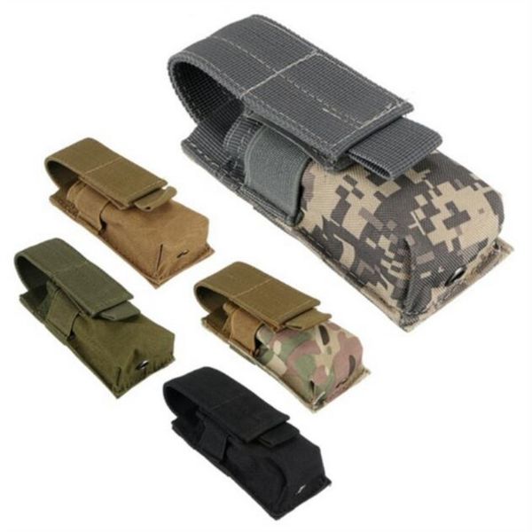 

tactical single pistol magazine pouch knife sheath hunting ammo molle pouch multifunction bags new