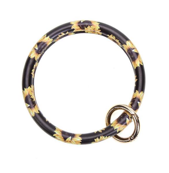 

leather bracelet keyring personalized monogram bracelets enamel multicolor leather 8.5cm bangle key rings chain, Silver