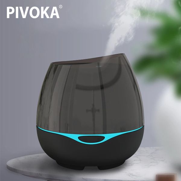 

pivoka 300ml high-end ultrasonic aromatherapy air humidifier essential oil diffuser for home office mist maker 7 colour led