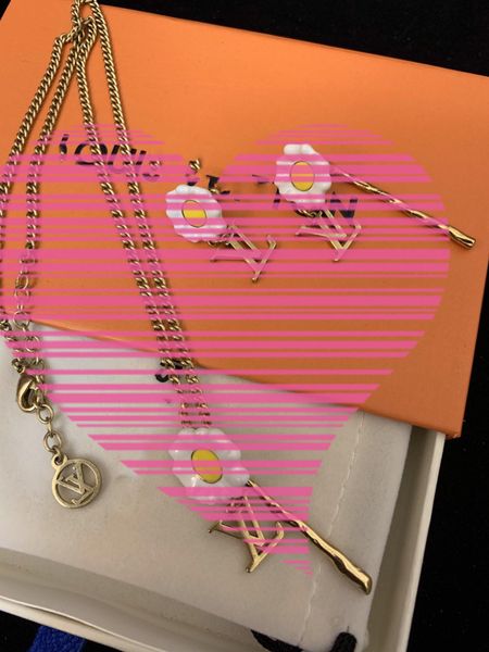 

new flower brass earrings and necklaces earrings luxury design earrings fashion jewelry supply necklace, Golden