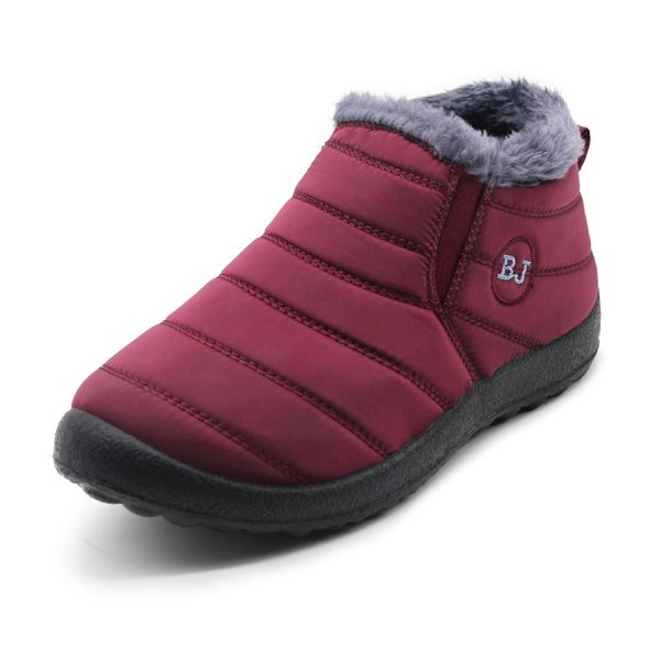 

waterproof women winter shoes couple snow boots warm ankle boots fur inside antiskid bottom keep warm mother casual boots, Black
