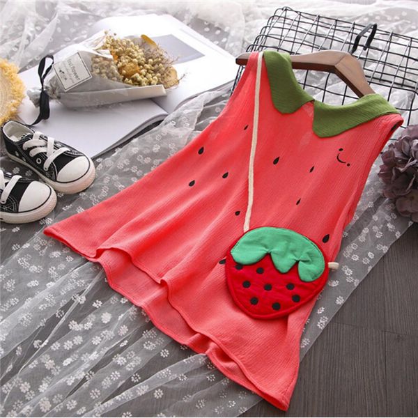 

toddler kids baby girls summer dress sleeveless cute watermelon dresses+bag set elbise summer dress 2019 sukienki, Red;yellow