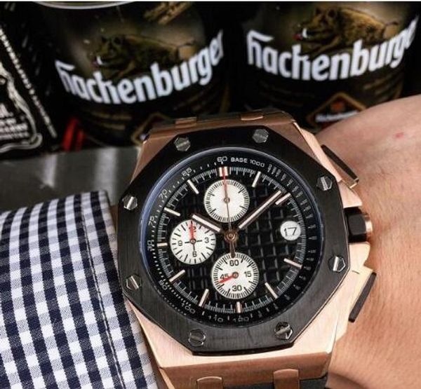 

2019 luxury royal наручные часы хронограф часы из нержавеющей стали vk fiy-назад кварцевый спортивный мужские мужские часы часы, Slivery;brown