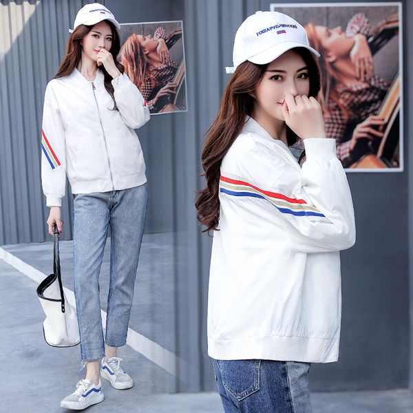 

female windbreaker jacket patchwork jackets women color block zipper jacket 2020 fall casual coats outerwear students coat, Tan;black