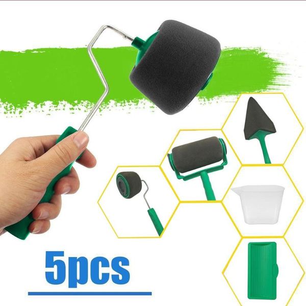 

5/6/9pcs paint runner pro roller brush tools set flocked edger home office room wall painting roller paint brush set dropship